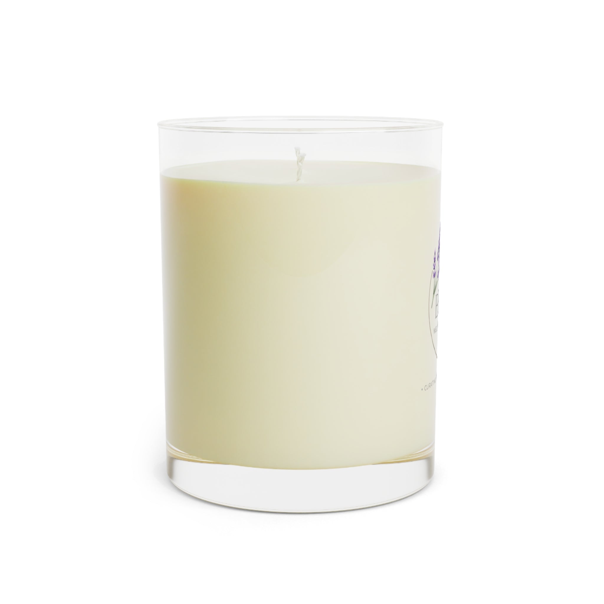 11oz_Aromatherapy_Soy_Candle in a glass jar with a white lid on a white background