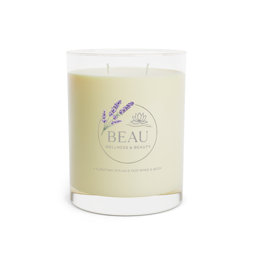 11oz Candle with 'BEAU Wellness & Beauty' label on a white background