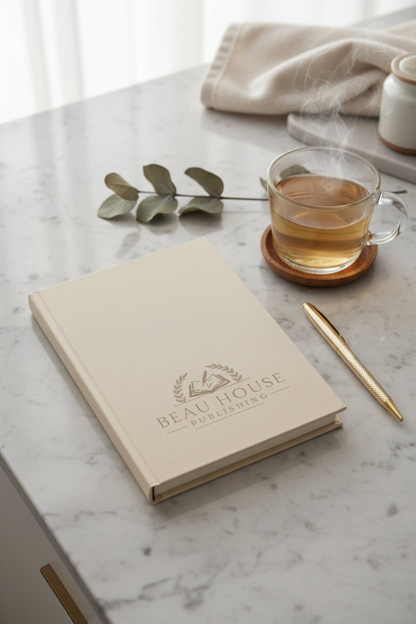 Beige book with 'Beau House Publishing' logo on a white background