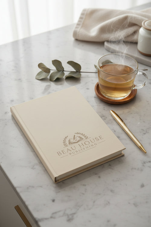 Beige book with 'Beau House Publishing' logo on a white background