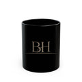 Black Beau House BH Monogram Ceramic Mug on a white background