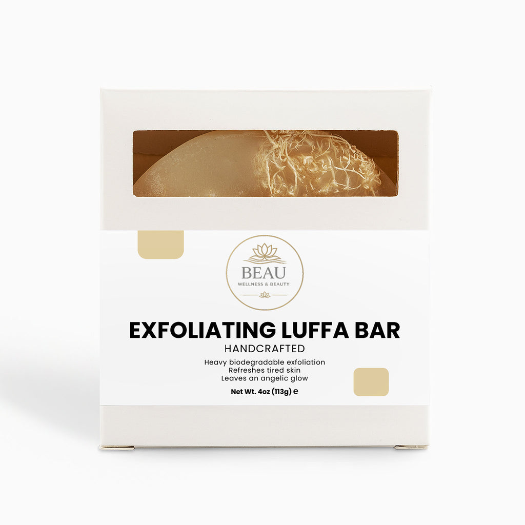 Box of  Exfoliating Luffa Bar on a white background