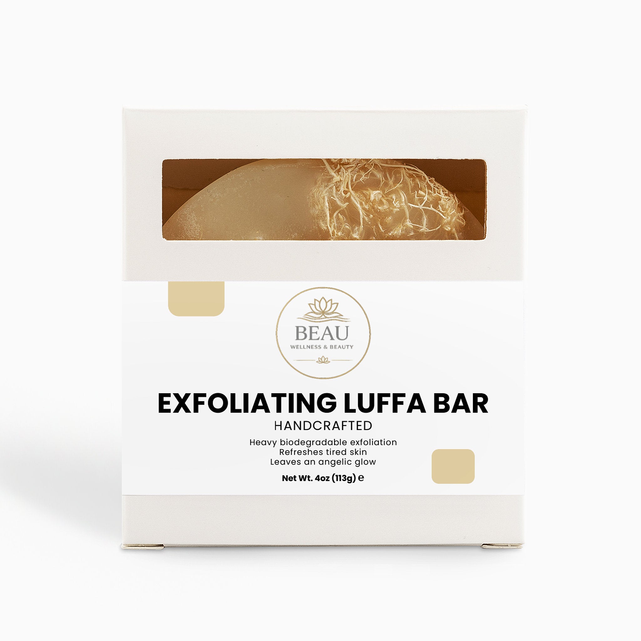 Box of  Exfoliating Luffa Bar on a white background