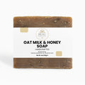 Oat milk and honey soap handcrafted  bar with 'BEAU Wellness & Beauty' branding on a white background