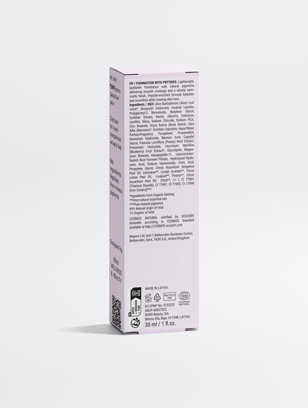 Beau Beauty Foundation with Peptides, shade 40 Deep Neutral