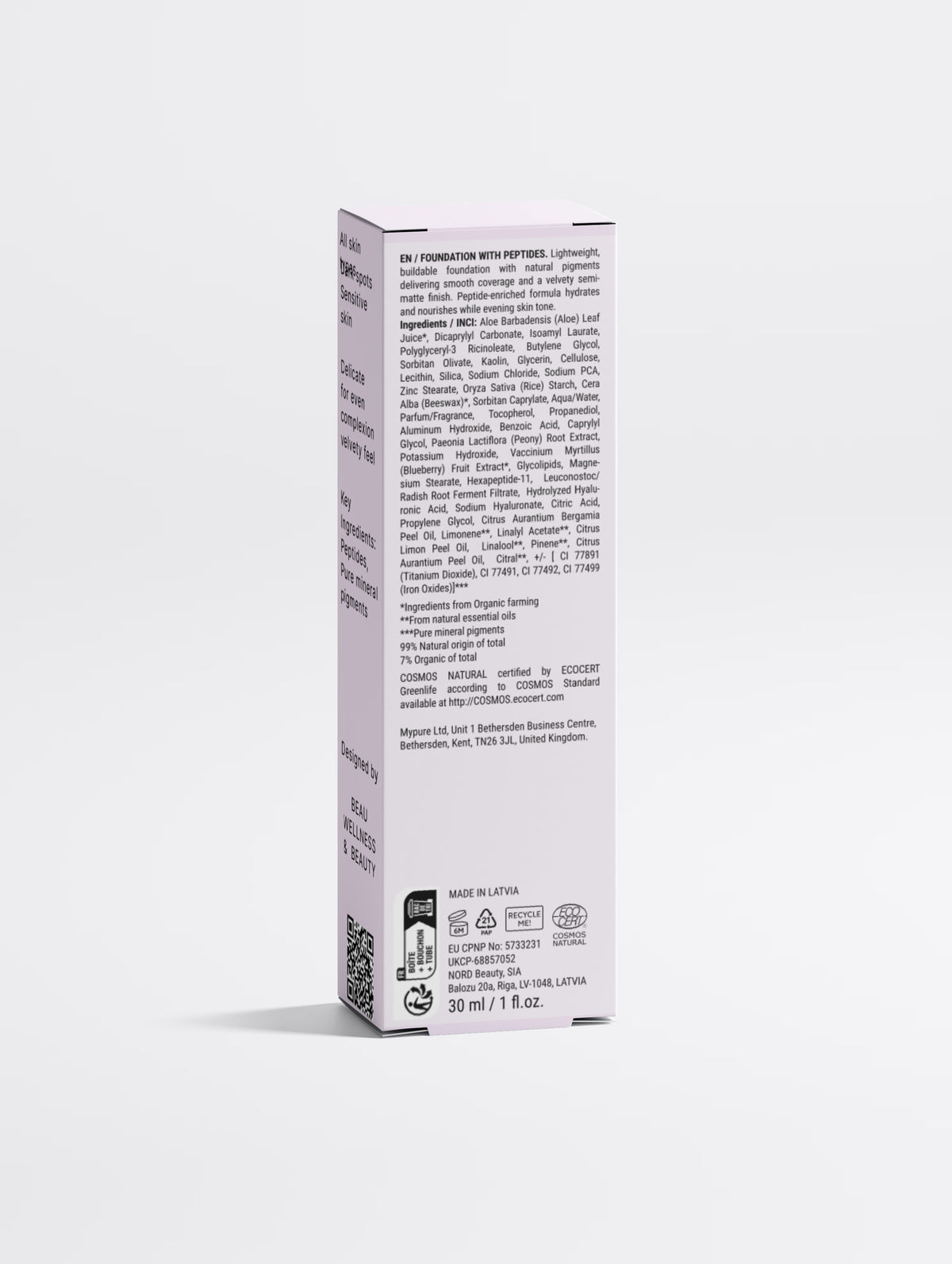 Beau Beauty Foundation with Peptides, shade 40 Deep Neutral