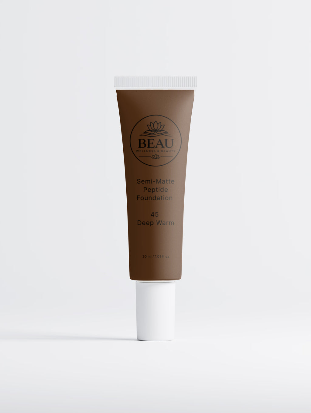 Beau Beauty Foundation with Peptides, shade 45 Deep Warm