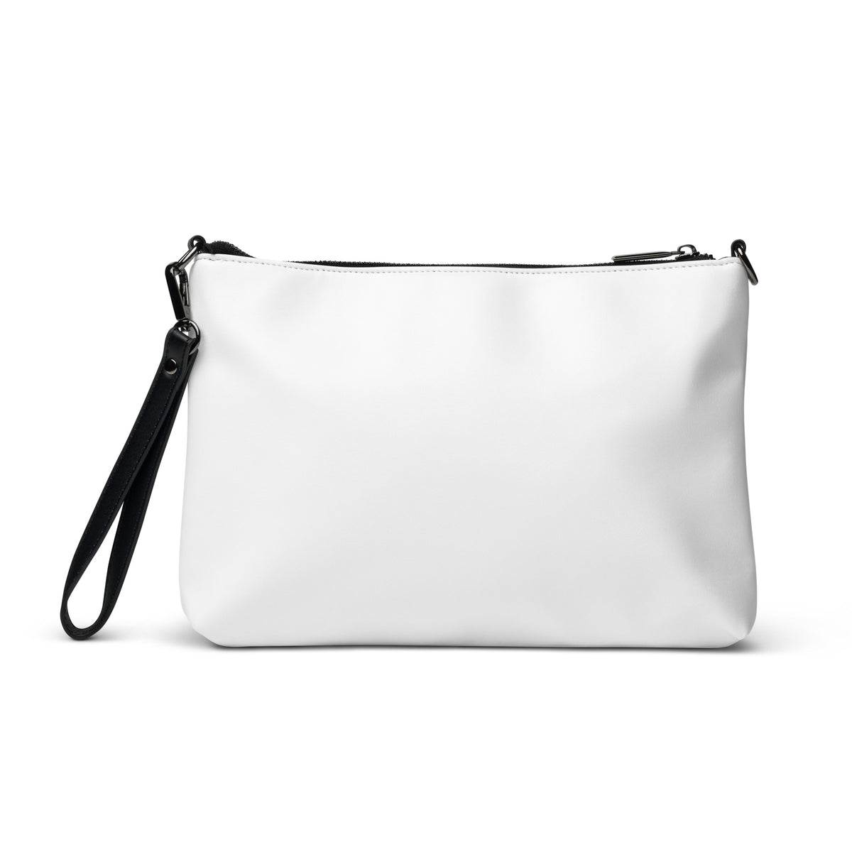 Beau all-over print crossbody bag in white, back view