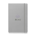 Beau hardcover bound notebook, silver cover, front view