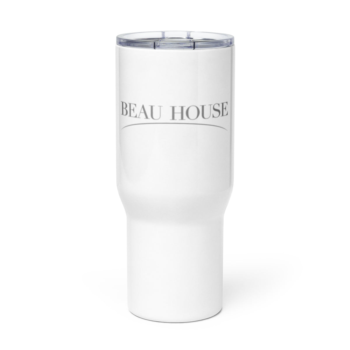 Beau travel mug with handle in white, 25 oz, front view
