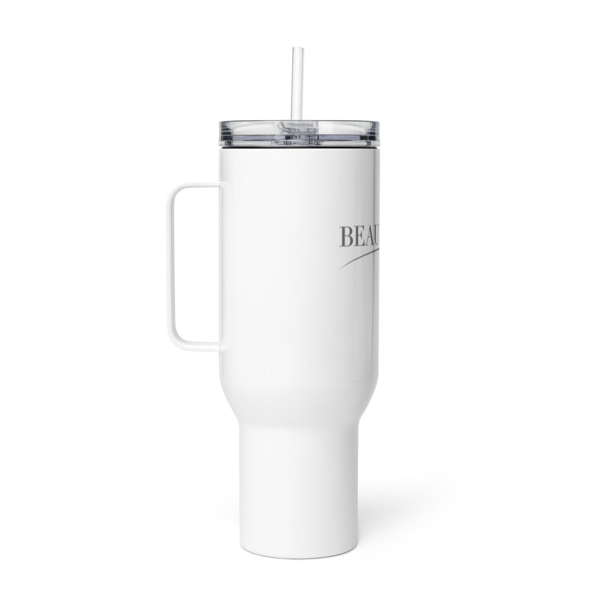 Beau travel mug with handle in white, 40 oz, right view
