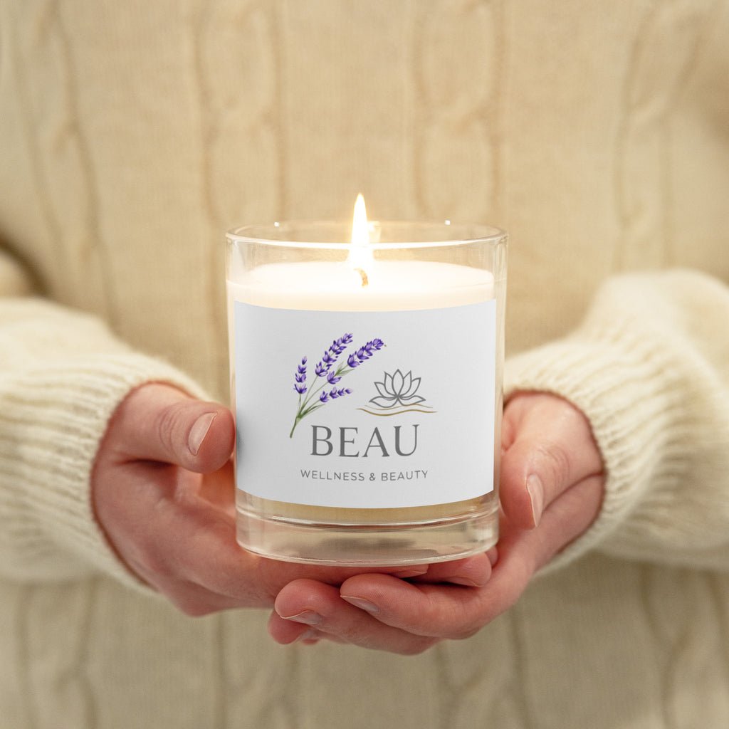 Beau Wellness & Beauty glass jar soy wax candle