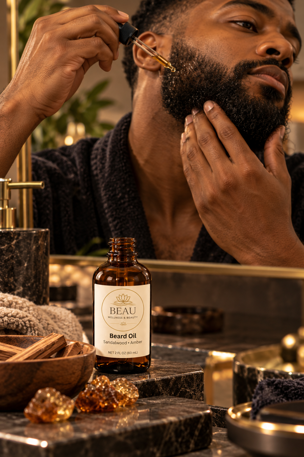 Beau Wellness & Beauty Sandalwood Amber Beard Oil