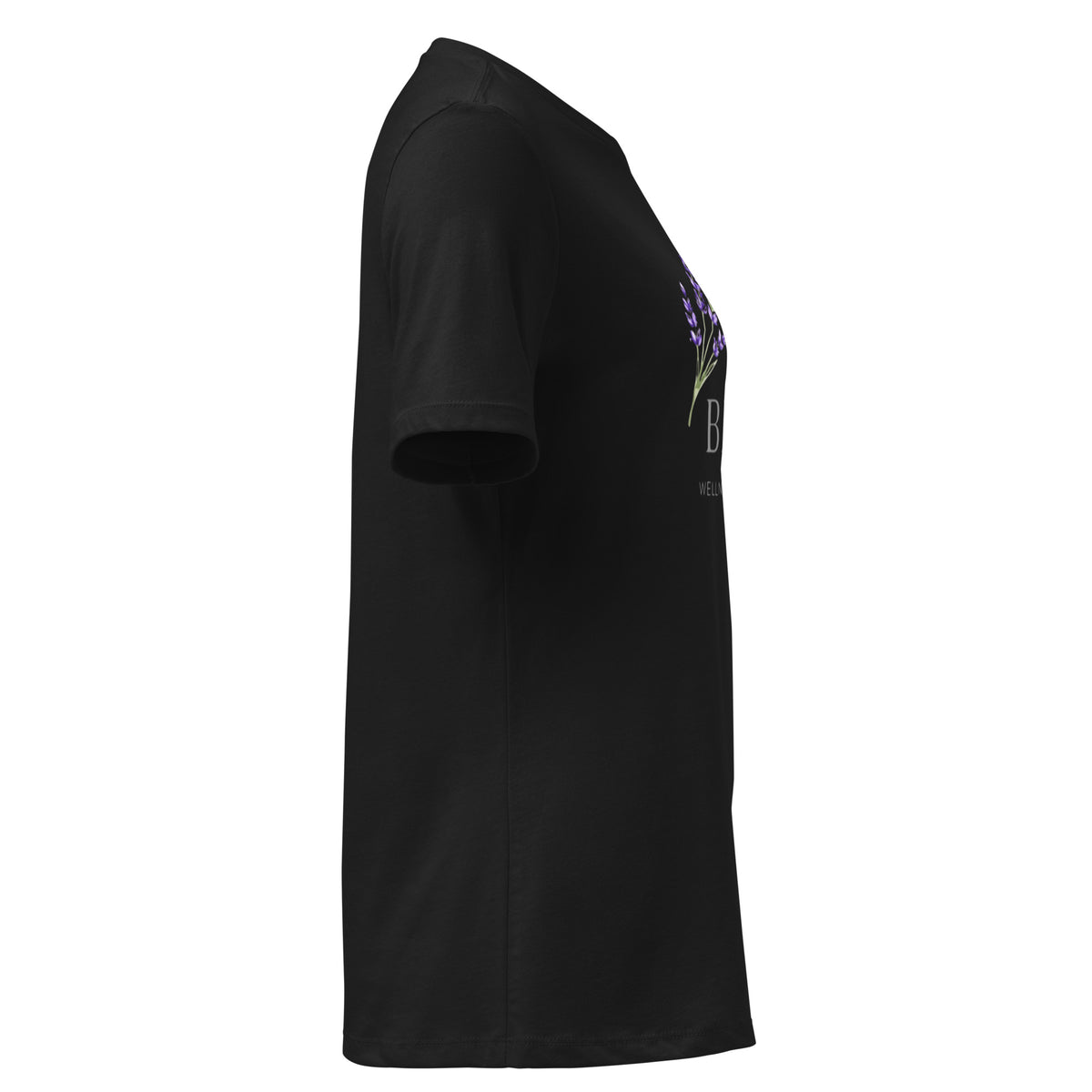 Beau Wellness & Beauty women's relaxed t-shirt in black, right side view