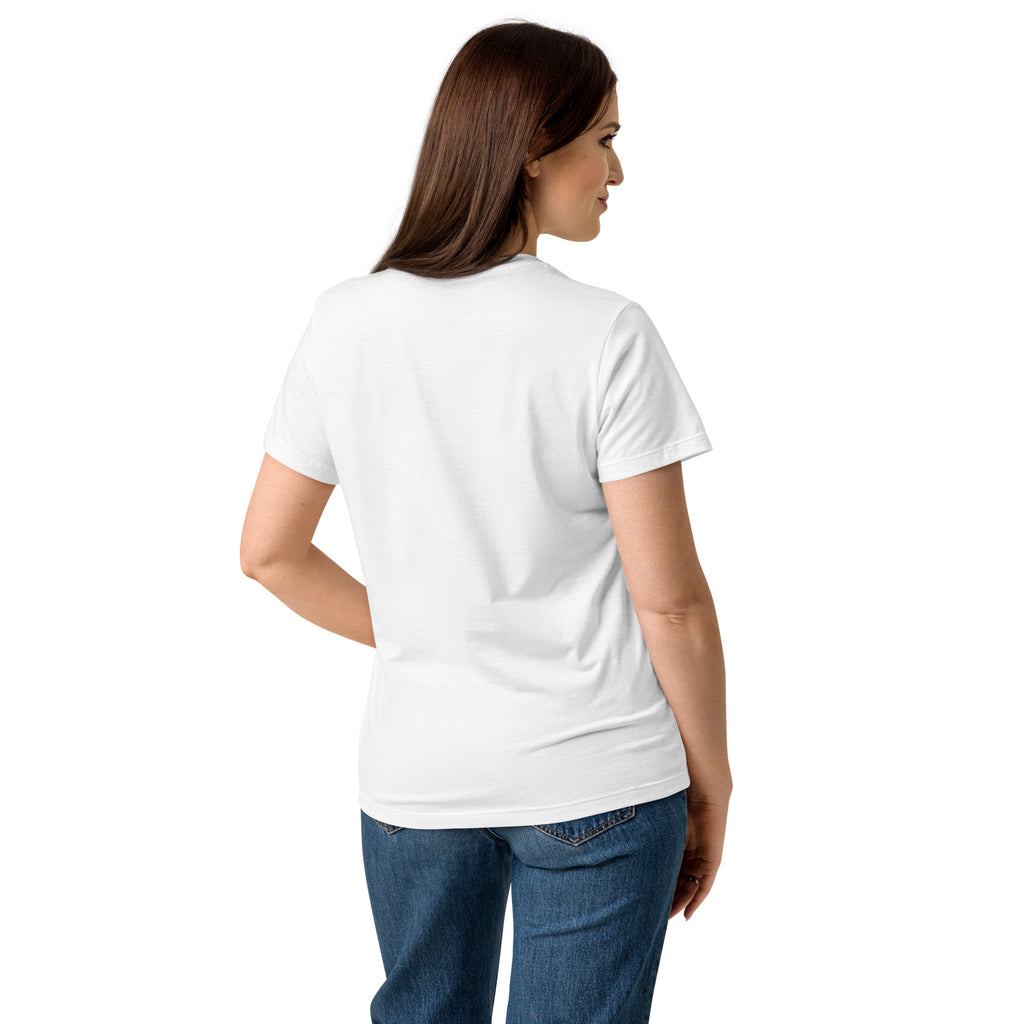 Beau Wellness & Beauty women's softstyle t-shirt in white, back view