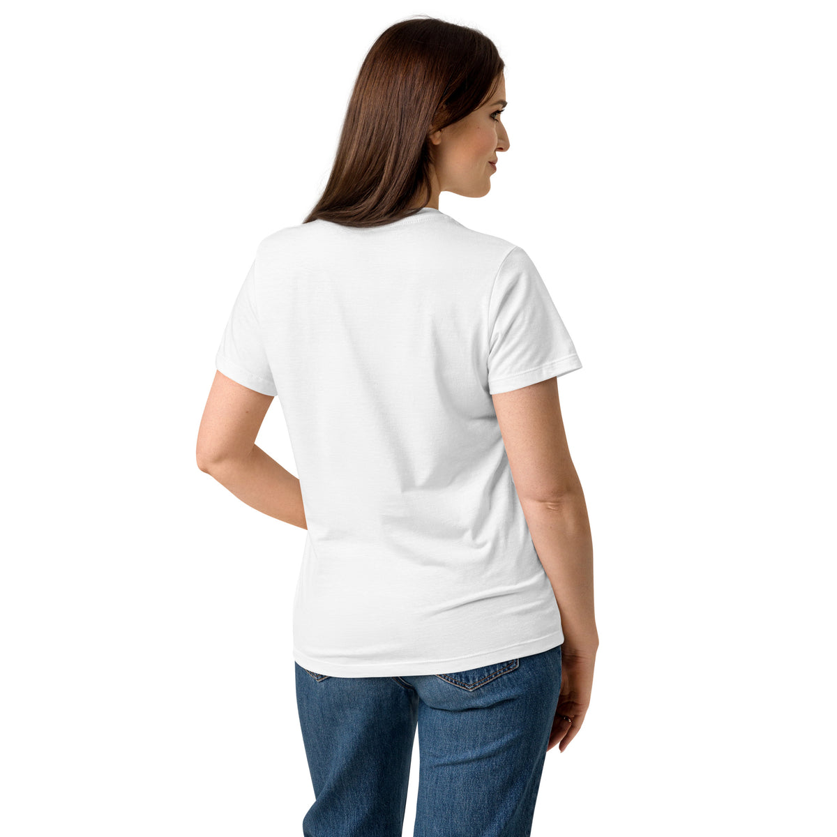 Beau Wellness & Beauty women's softstyle t-shirt in white, back view