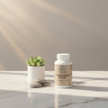 Three bottles of Beau Wellness Bone and Heart Support Capsules with Vitamin D3, K2, and Calcium⁠ on white background.