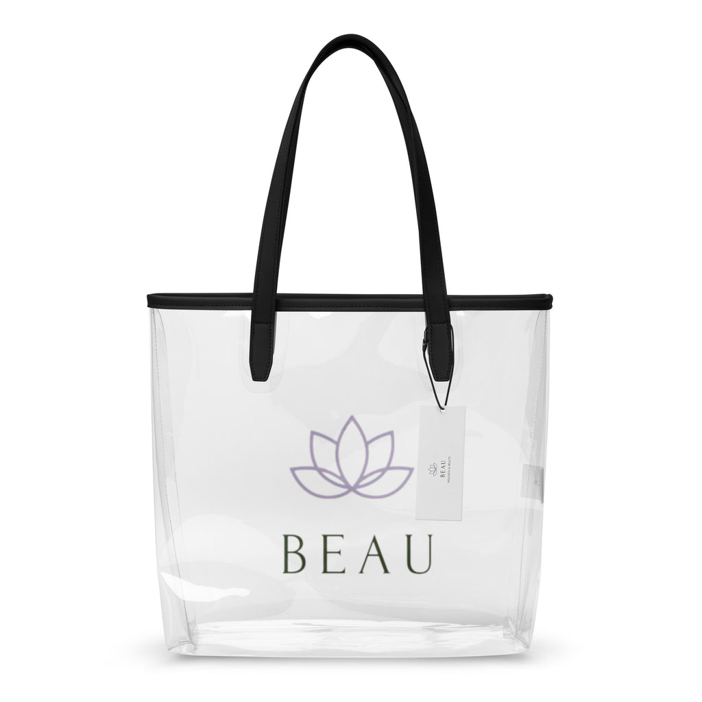 Beau branded lifestyle clear tote bag