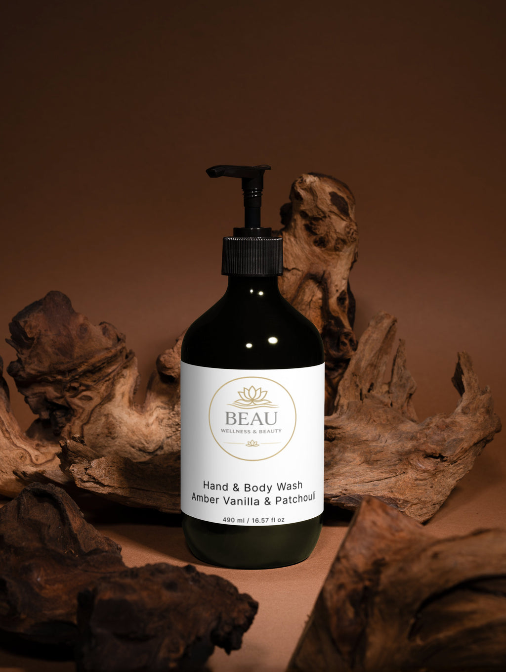 Beau Wellness & Beauty Hand and Body Wash in Patchouli and Amber Vanilla with hydrating Betaine and organic Quince Extract – vegan, gluten free, Ecocert COSMOS Natural certified