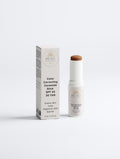 Beau Wellness & Beauty Color Correcting Ceramide Stick SPF 30, shade Tan 30, with cream box on white background