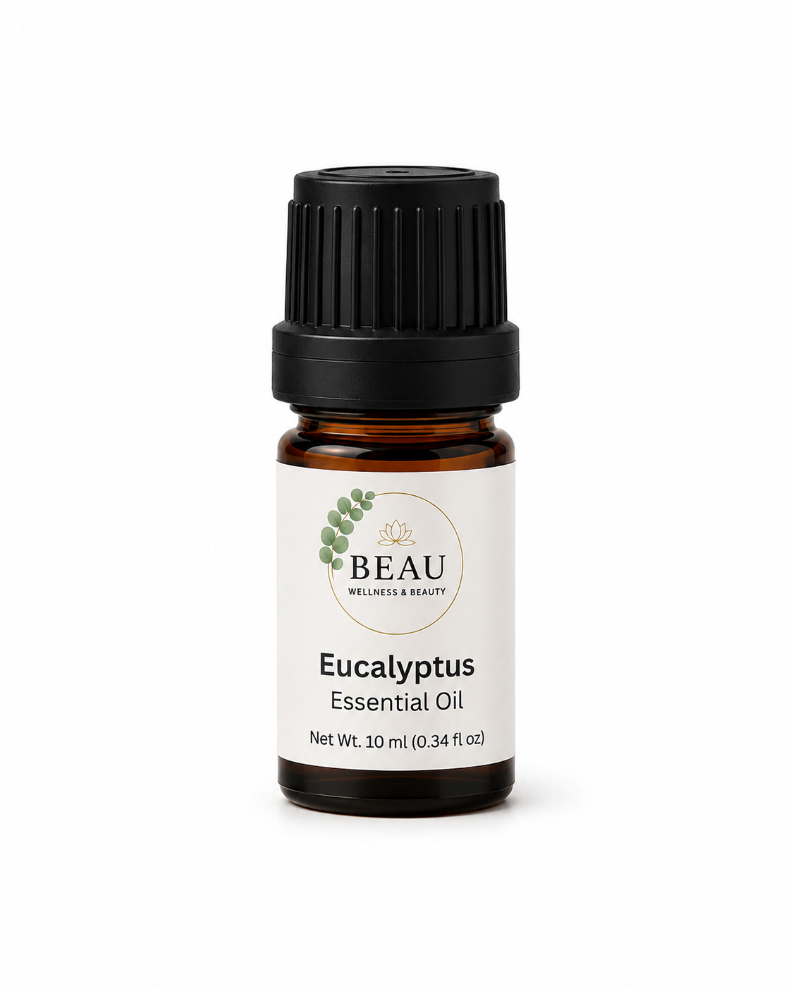 Eucalyptus premium aromatic essential oil in a 10 mL bottle from the Beau Wellness & Beauty Reset Ritual Collection.⁠
