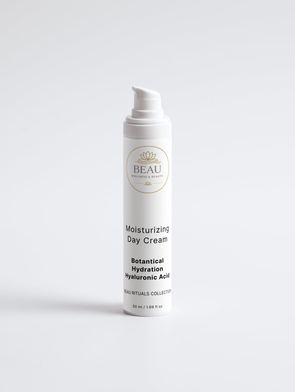 Beau Wellness & Beauty Moisturizing Day Cream  with hyaluronic acid bottle from the Beau Rituals Collection