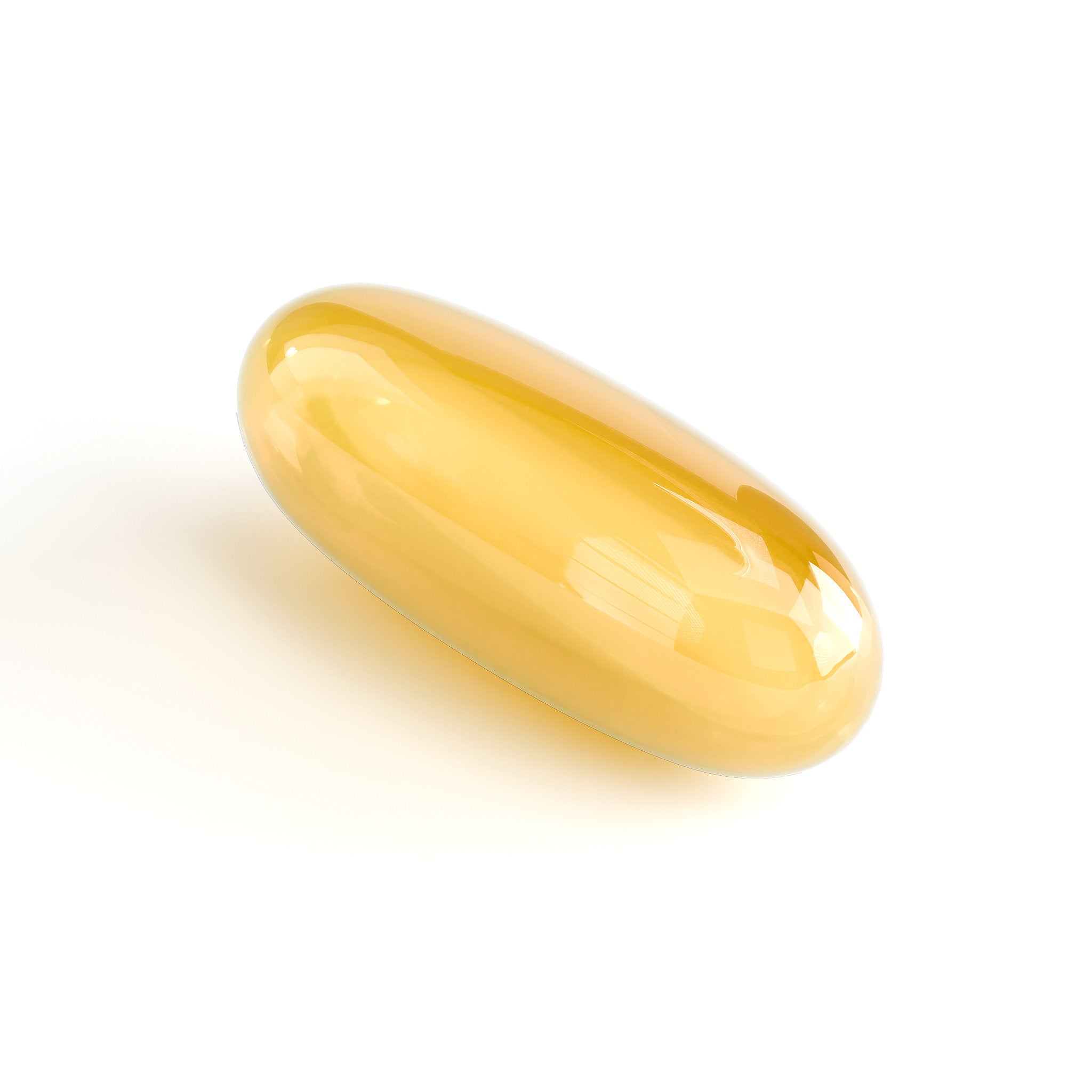Beau Wellness Omega-3 Fish Oil softgels with 180mg EPA and 120mg DHA for heart, brain, and cholesterol support one pill on white background.