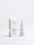 Beau Wellness & Beauty Retinol Alternative Eye Serum bottle and box – Natural anti-aging eye treatment with Bidens Pilosa.